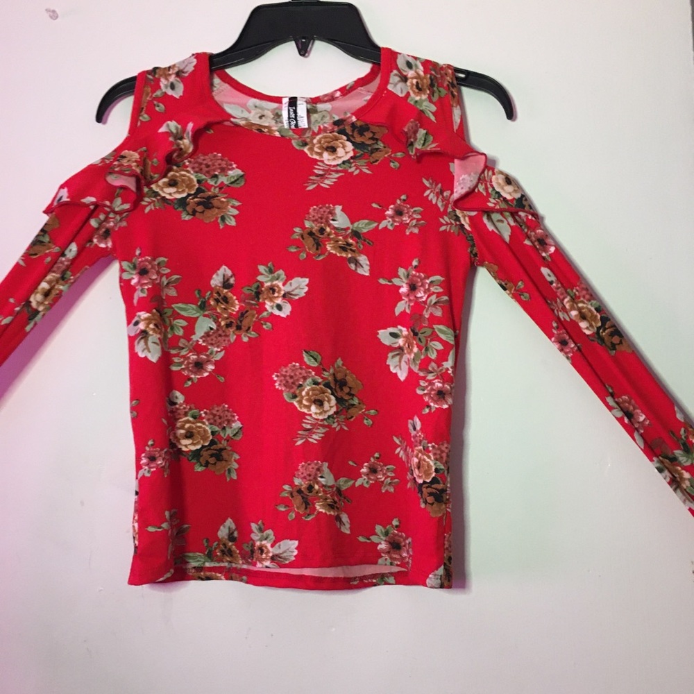 Red Flower Blouse